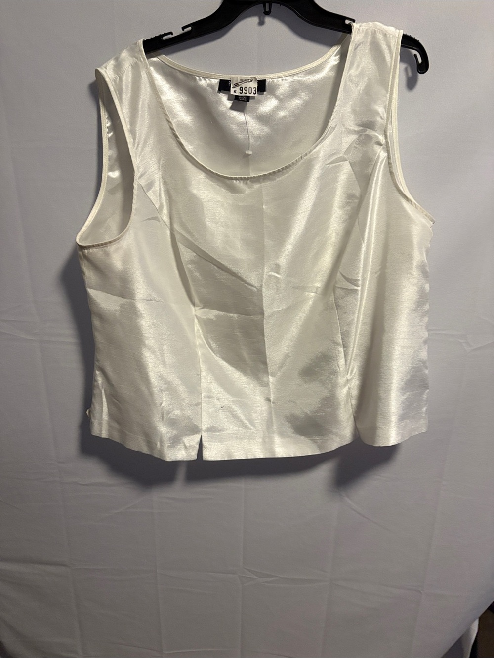 Perceptions Satin-Look White Sleeveless Camisole